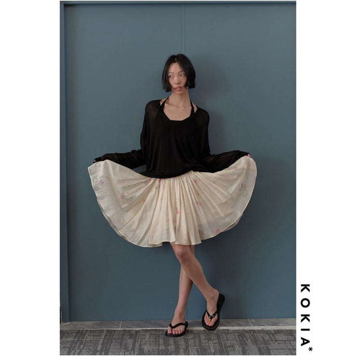 ASAYA6488 – Soft Bloom Pleated Skirt 🌸🕊️