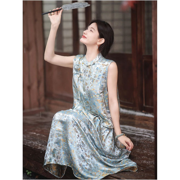 Zhao Daxi In Stock Intangible Cultural Heritage Line Koi Brocade Set Silk Woven Set 2025 Top Skirt image 2