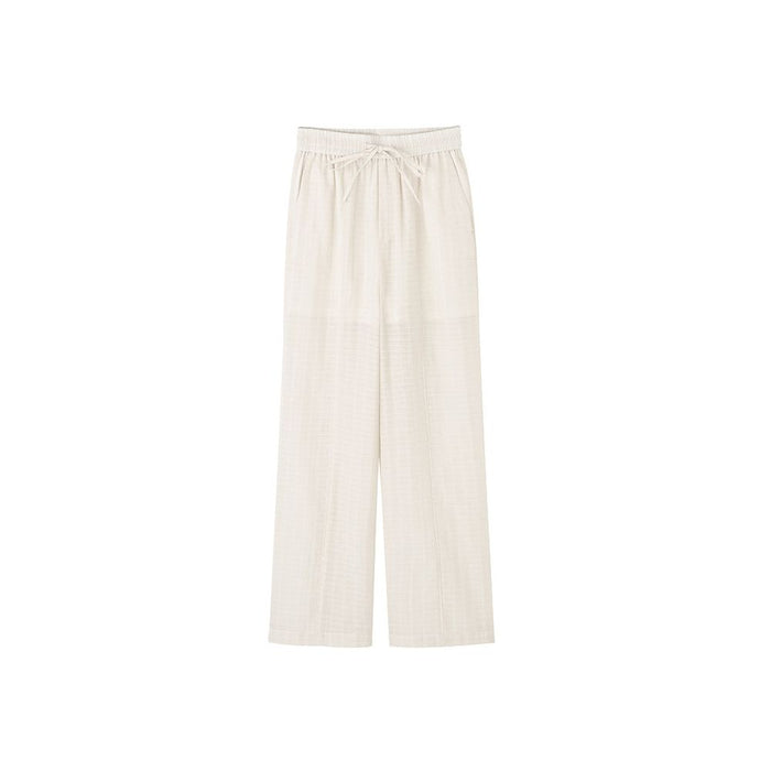 COMMON VALUE Zen Pāra White Cicada Wing Straight Leg Trousers image 0