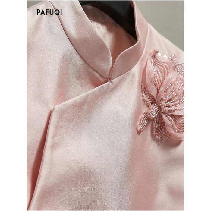 Improved New Chinese Style Women s Clothing 2026 Spring New Pink 3D Floral Layered Vest Jacket image 3