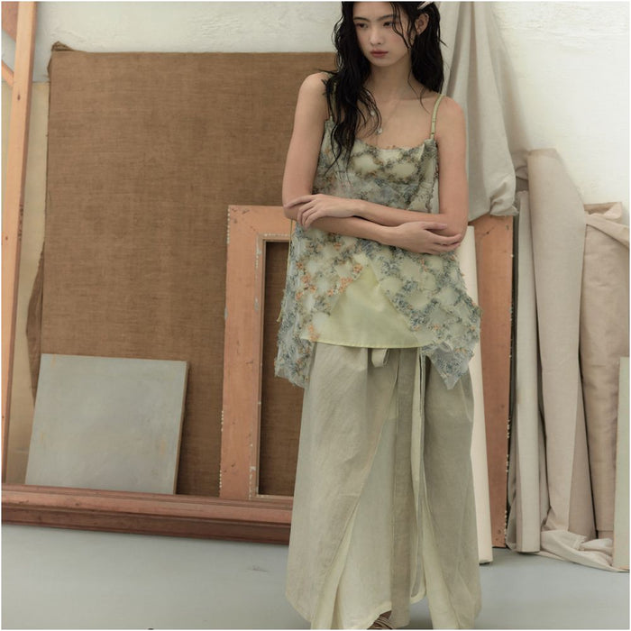 Chang Guang Aizi Original Design 3D Embroidered Mesh and Tencel Wool Camisole image 3