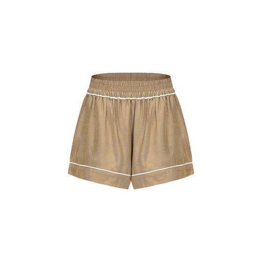 ASAYA6922 – Golden Glow Satin Shorts ✨🤎☀️