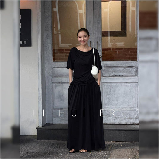 ASAYA7057 – Noir Cloud Drape Set 🖤☁️
