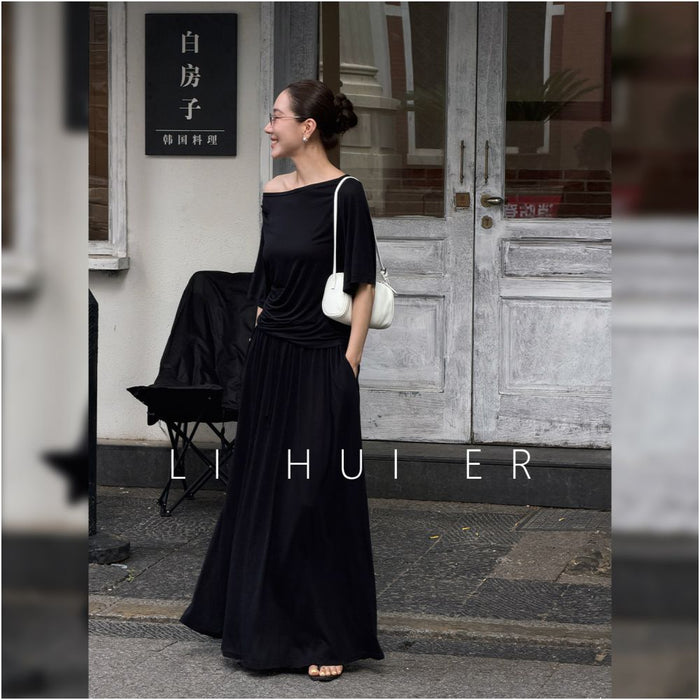 ASAYA7057 – Noir Cloud Drape Set 🖤☁️