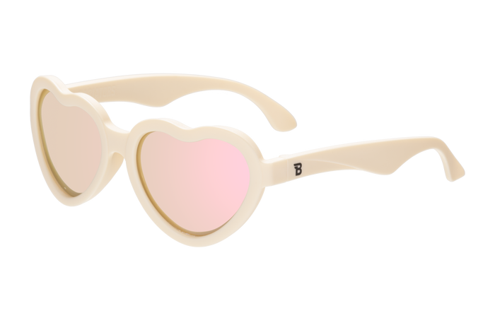 Babiators Sweet Cream Polarized Heart Sunglasses with Mirrored Lens