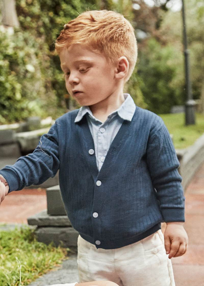 Baby + Boy Jacquard Cardigan - Wee Bee Baby Boutique