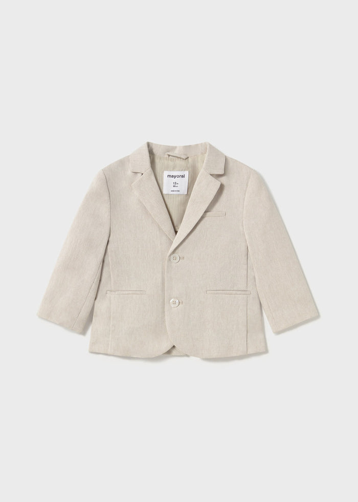 Baby + Boy Linen Blazer - Canvas - Wee Bee Baby Boutique