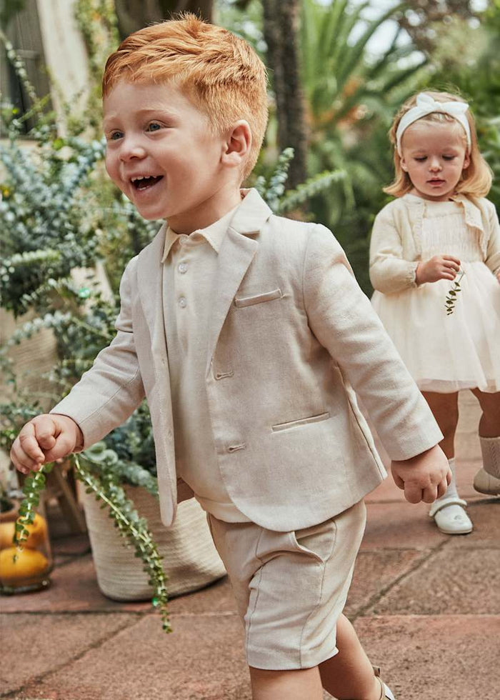 Baby + Boy Linen Blazer - Canvas - Wee Bee Baby Boutique