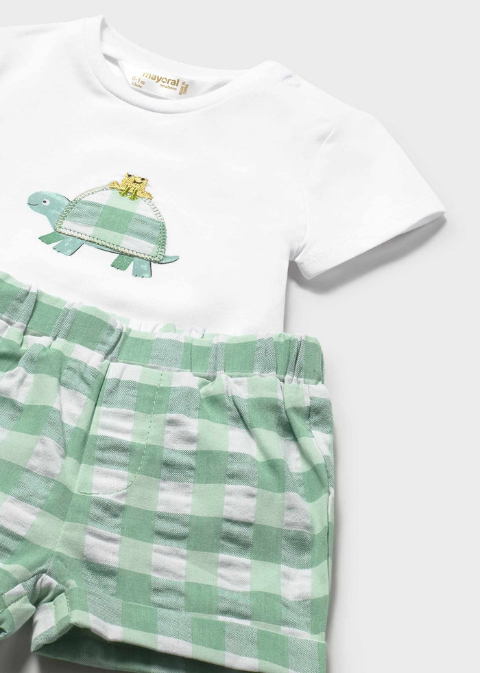 Baby Hat, Shirt and Shorts 3-Piece Set - Apple Green Turtle - Wee Bee Baby Boutique