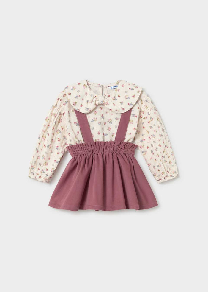 Baby Skirt and Blouse 2-Piece Set - Violet Floral