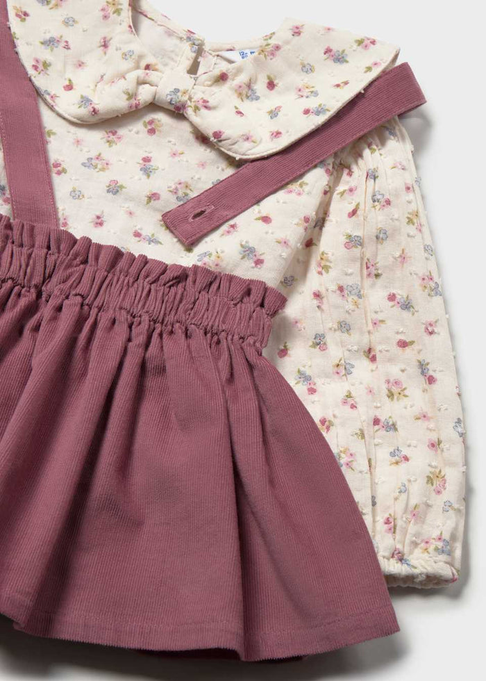 Baby Skirt and Blouse 2-Piece Set - Violet Floral