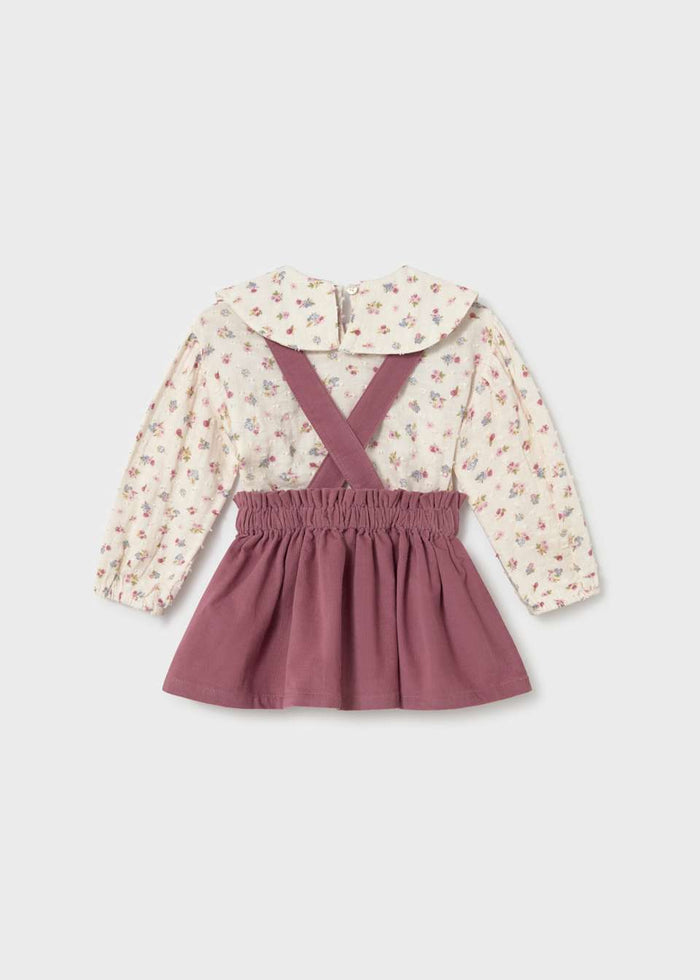 Baby Skirt and Blouse 2-Piece Set - Violet Floral