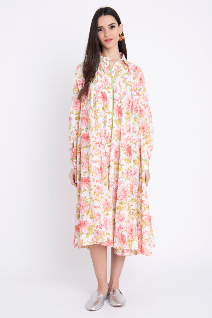 Bahiya Cotton Printed Pink Dress