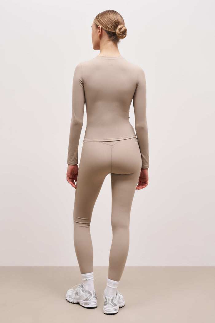Base Sculpting Long Sleeve Top - Taupe