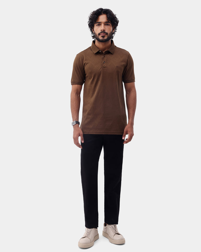 Bear Brown Textured Polo - Min Jun