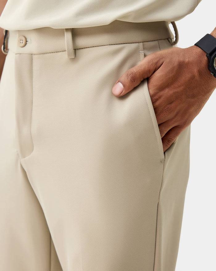 Beige TechPro Textured Trouser - Meteor