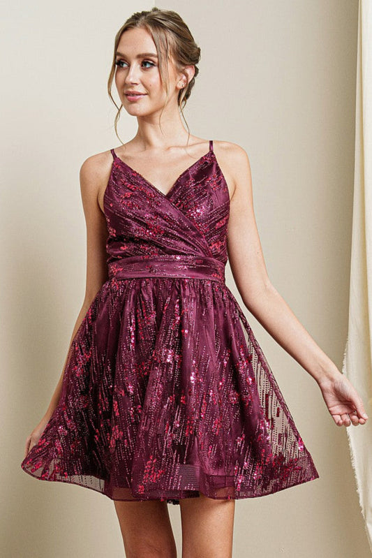 Beyond The Galaxy Dress in Sangria