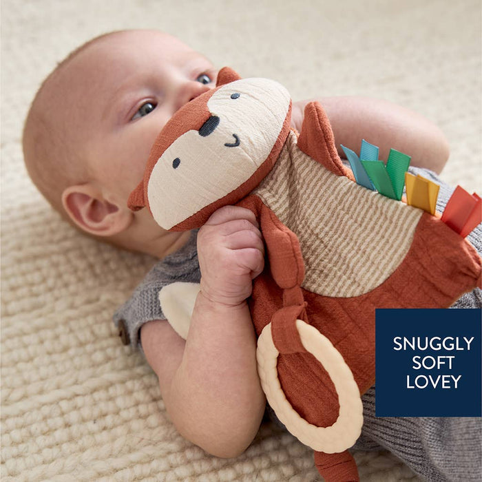 Crinkle Fox Sensory Toy with Teether - Wee Bee Baby Boutique