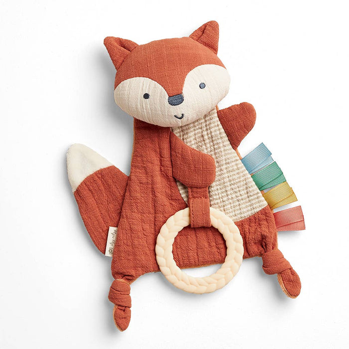 Crinkle Fox Sensory Toy with Teether - Wee Bee Baby Boutique