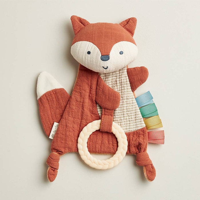 Crinkle Fox Sensory Toy with Teether - Wee Bee Baby Boutique