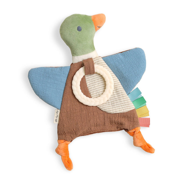 Bitzy Crinkle Sensory Toy with Teether - Mallard Duck - Wee Bee Baby Boutique