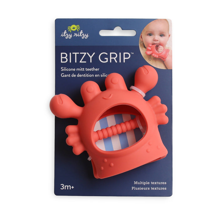 Bitzy Grip Teething Mitt - Crab - Wee Bee Baby Boutique