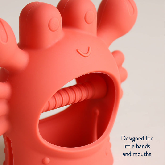 Bitzy Grip Teething Mitt - Crab - Wee Bee Baby Boutique