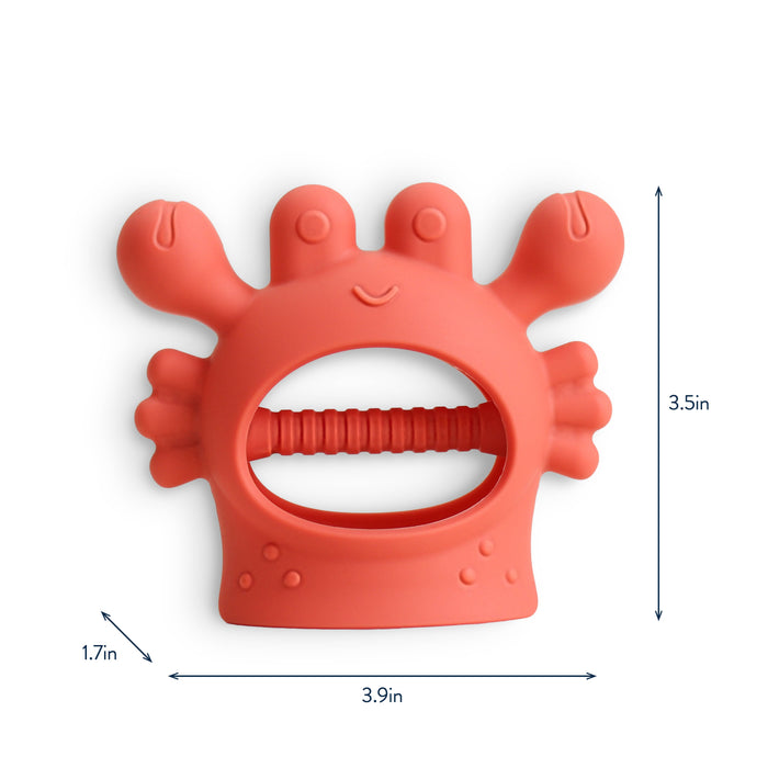 Bitzy Grip Teething Mitt - Crab - Wee Bee Baby Boutique