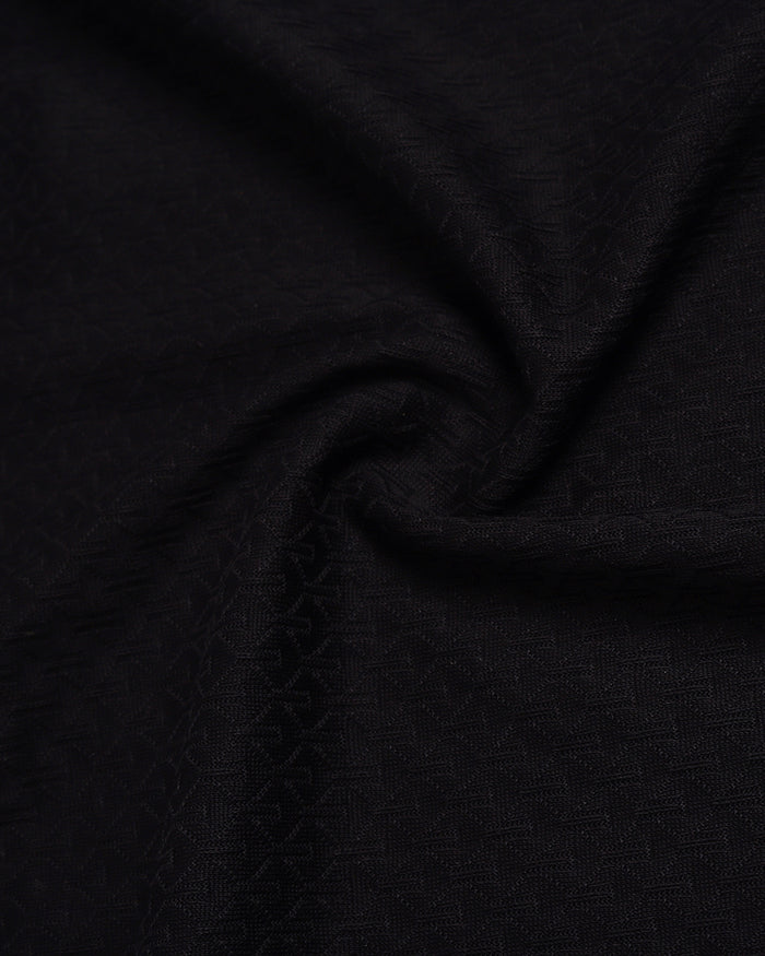 Black Luxe Textured Polo - Delta