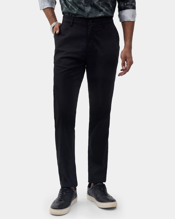 Black Textured Khakis - Etna