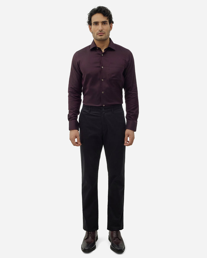 Black Unwrinkle Solid Khakis - Sinai