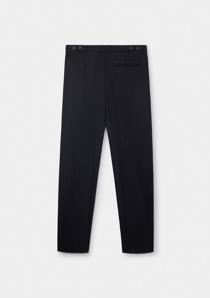 Black Wool Cashmere Pleated Trousers, Pleated Trouser - SIRPLUS