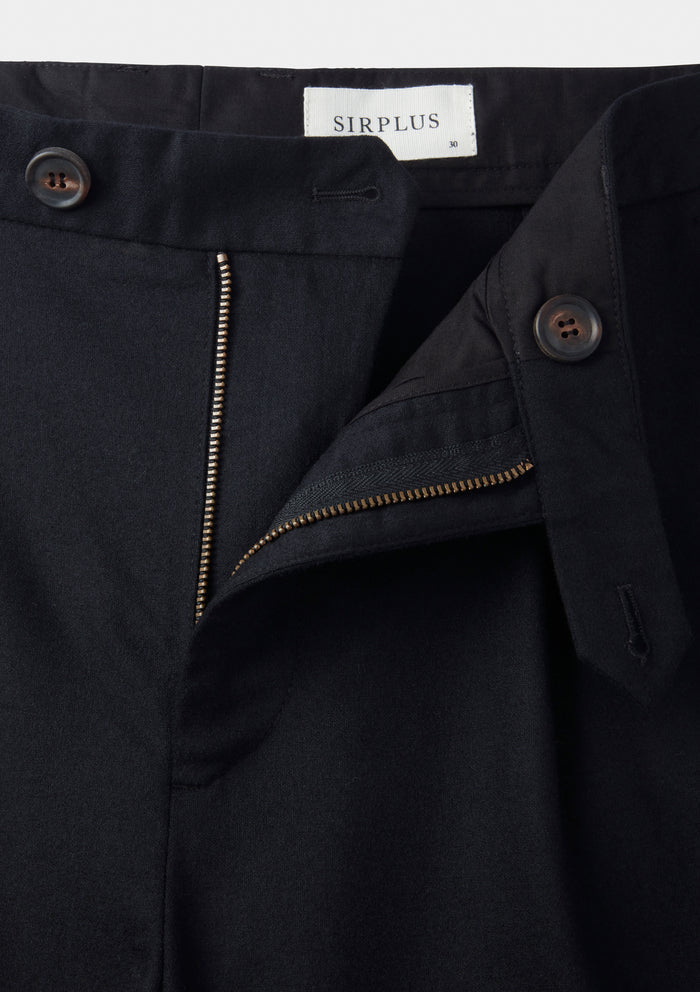 Black Wool Cashmere Pleated Trousers, Pleated Trouser - SIRPLUS