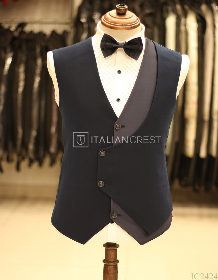 Blue Embroidery Work 5pc Wedding Suit