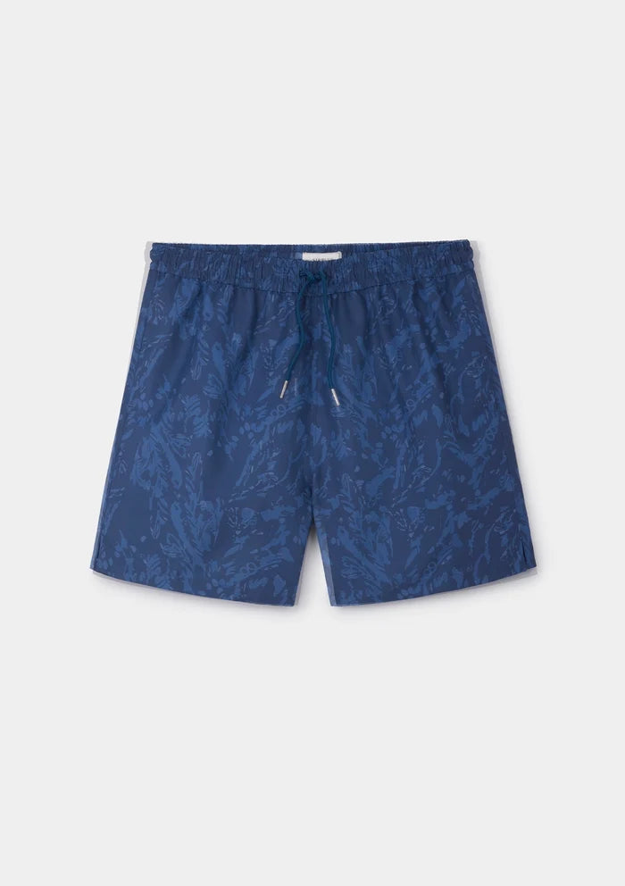 Blue Expressionist Print Seaqual® Swim Shorts, Swimshorts - SIRPLUS