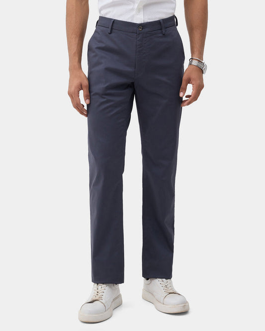 Blue Unwrinkle Solid Khakis - Bromo