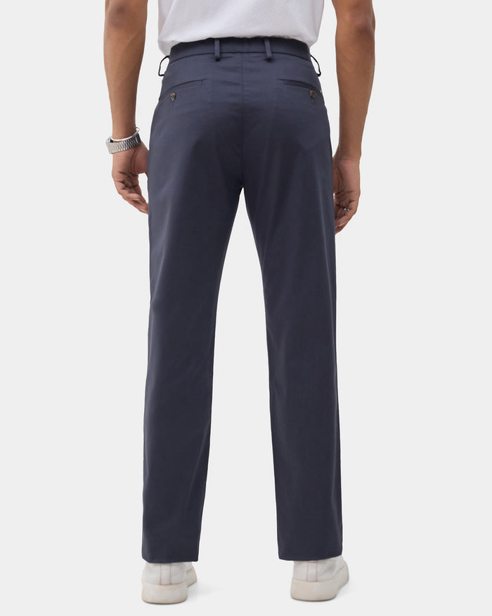 Blue Unwrinkle Solid Khakis - Bromo