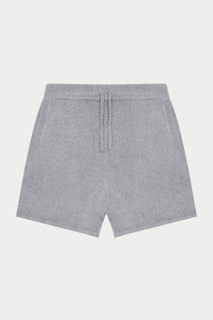 BOUCLE KNIT SHORTS - GREY MARL
