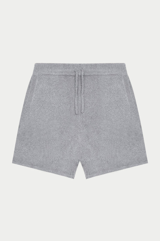 BOUCLE KNIT SHORTS - GREY MARL