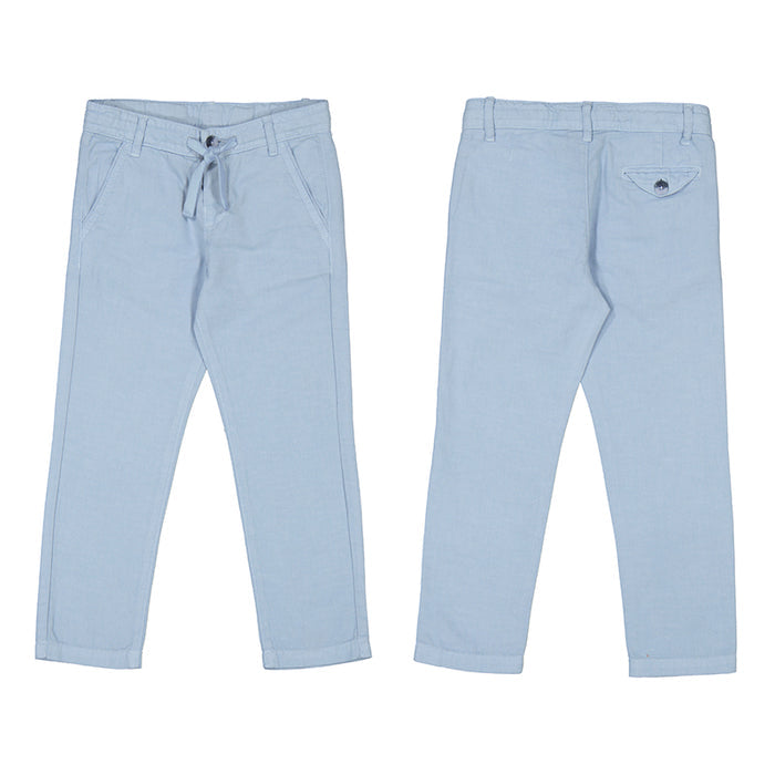 Boy Linen Pants with Drawstring - Pearl - Wee Bee Baby Boutique