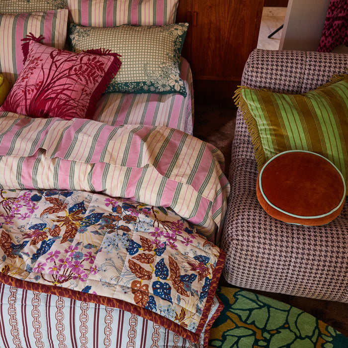 Brigitte Cotton Sheets - Fuchsia Flat Sheet / Single