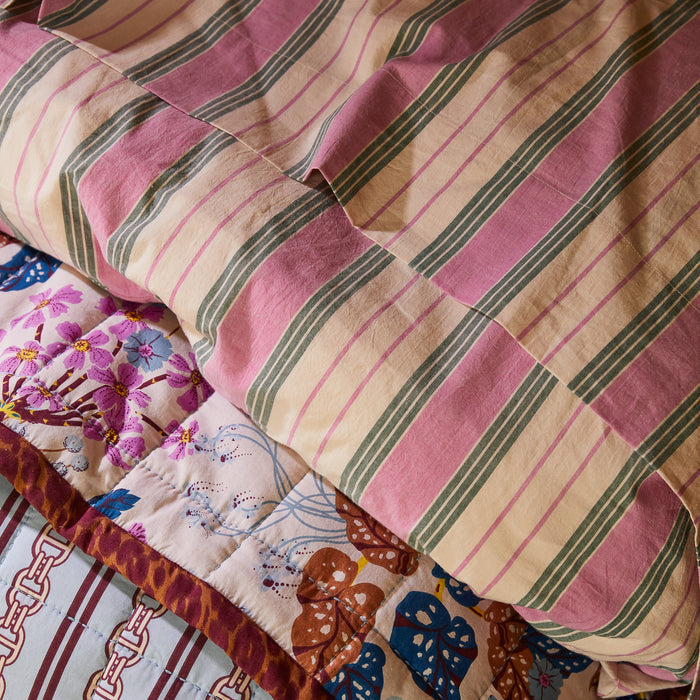 Brigitte Cotton Sheets - Fuchsia Flat Sheet / Single