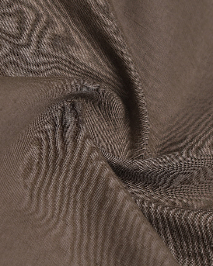 Brown Half Sleeve Linen Solid Shirt - Cleo