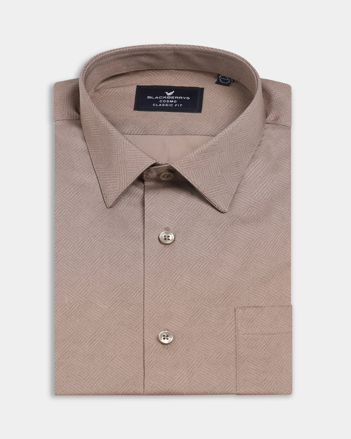 Brown Printed Shirt - Microbus