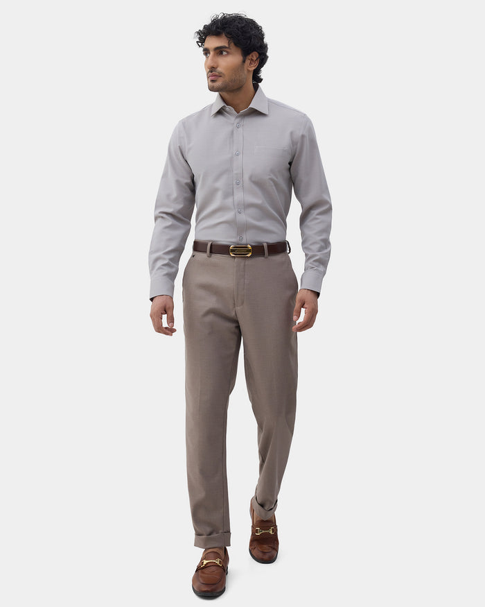 Brown Unwrinkle Textured Shirt - Sigma