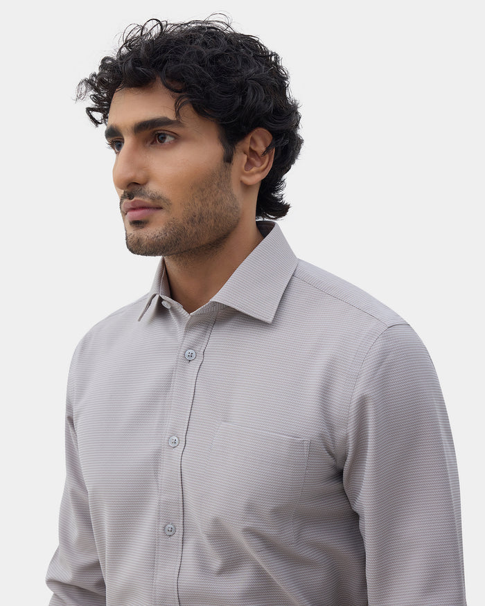Brown Unwrinkle Textured Shirt - Sigma