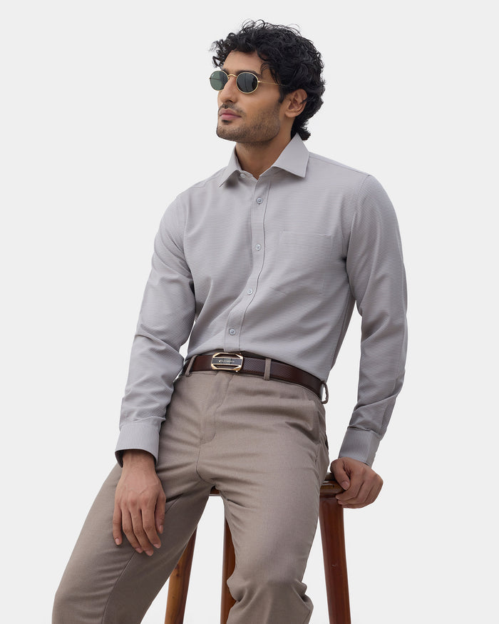 Brown Unwrinkle Textured Shirt - Sigma