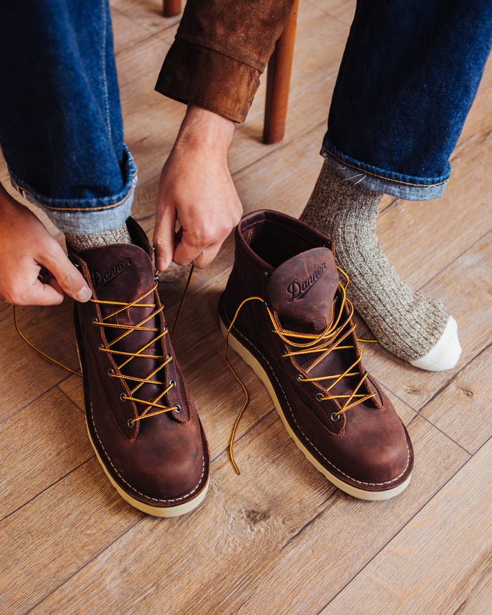 BULL RUN 6'' ROUND TOE LEATHER BOOT - BROWN CHRISTY