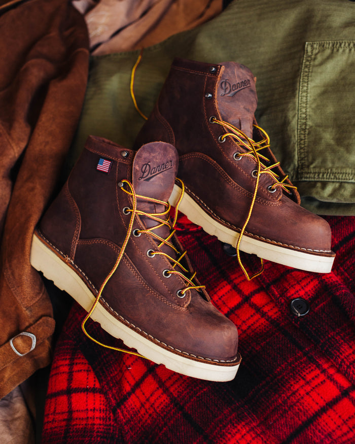BULL RUN 6'' ROUND TOE LEATHER BOOT - BROWN CHRISTY