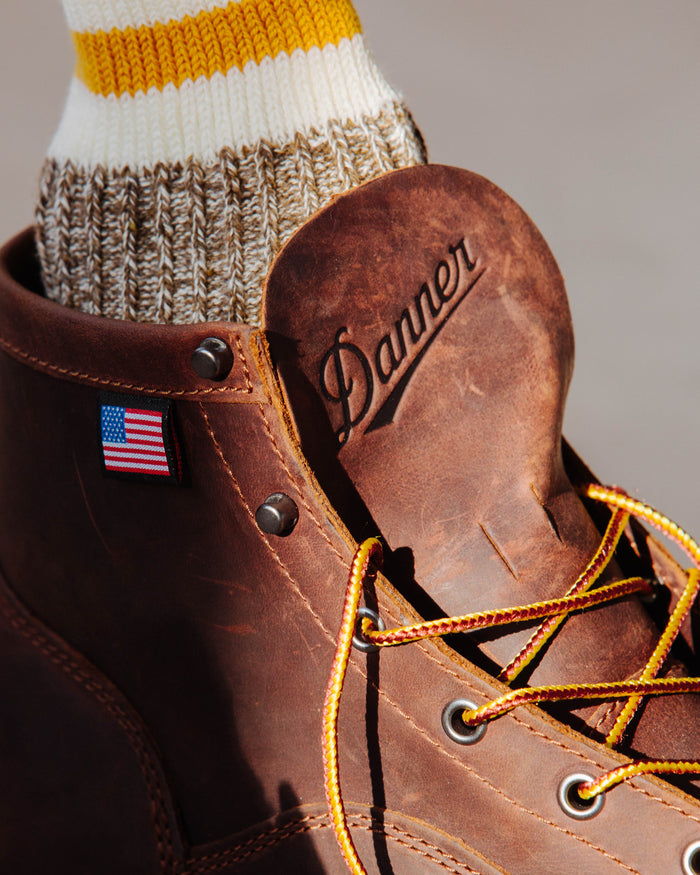 BULL RUN 6'' ROUND TOE LEATHER BOOT - BROWN CHRISTY
